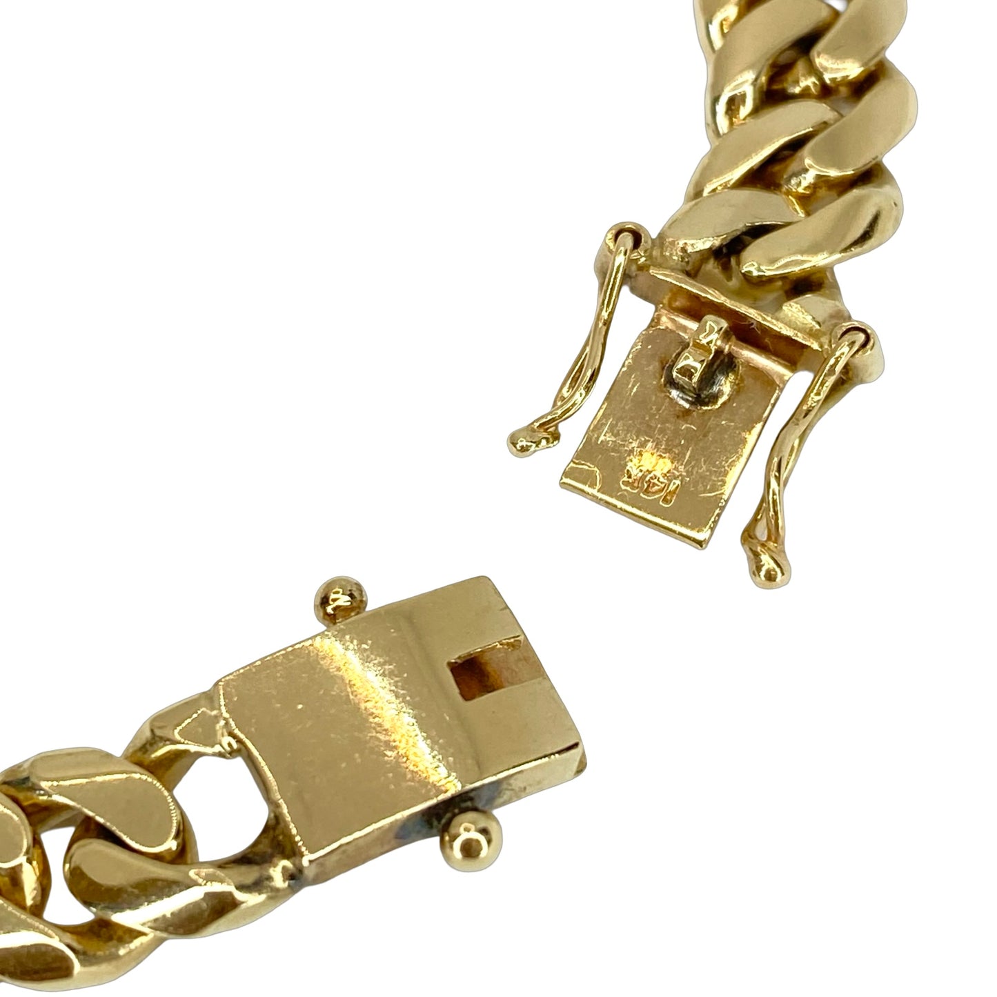 14K Yellow Solid Gold Cuban Bracelet