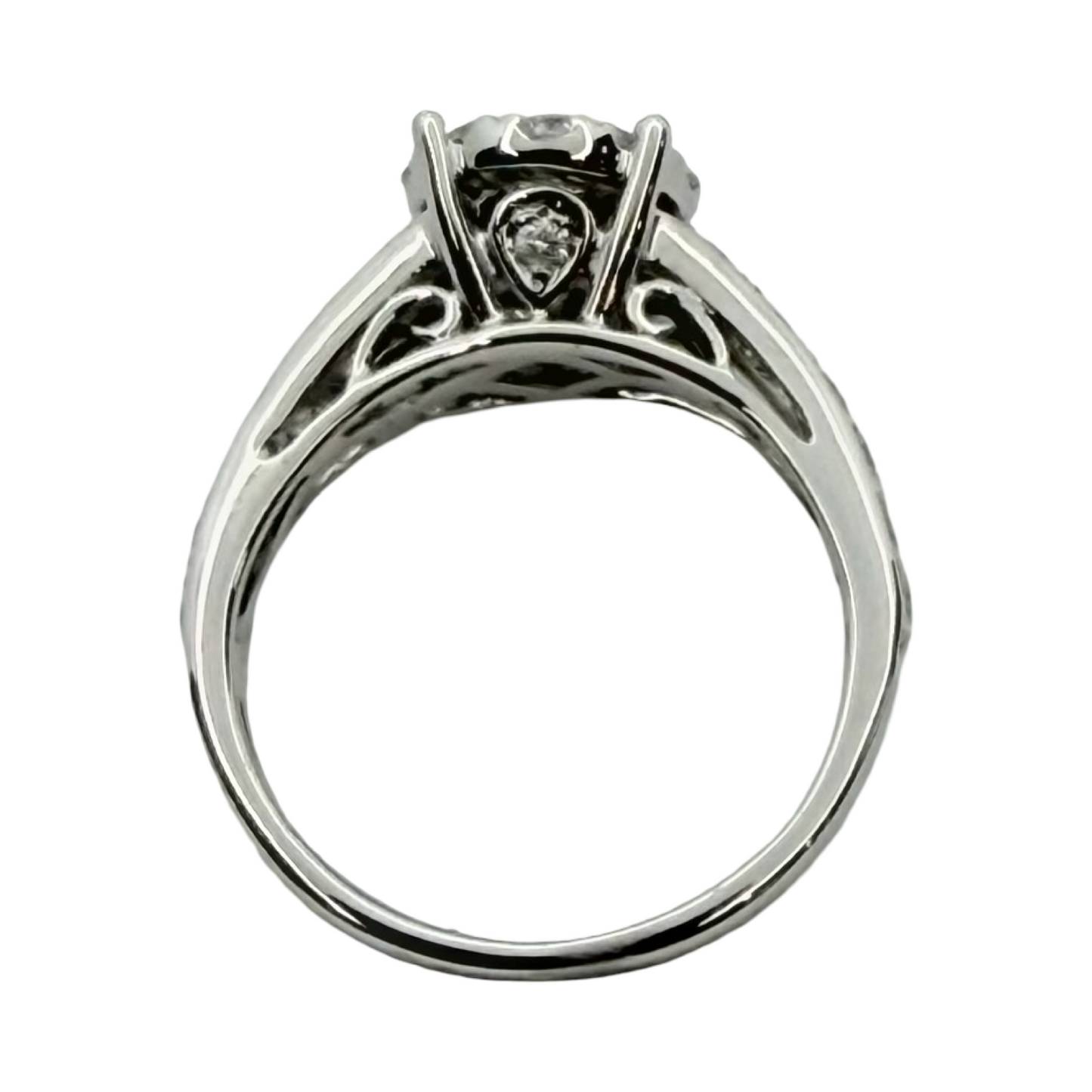 14K White Gold Diamond Ring 1.40 Carats G-H
