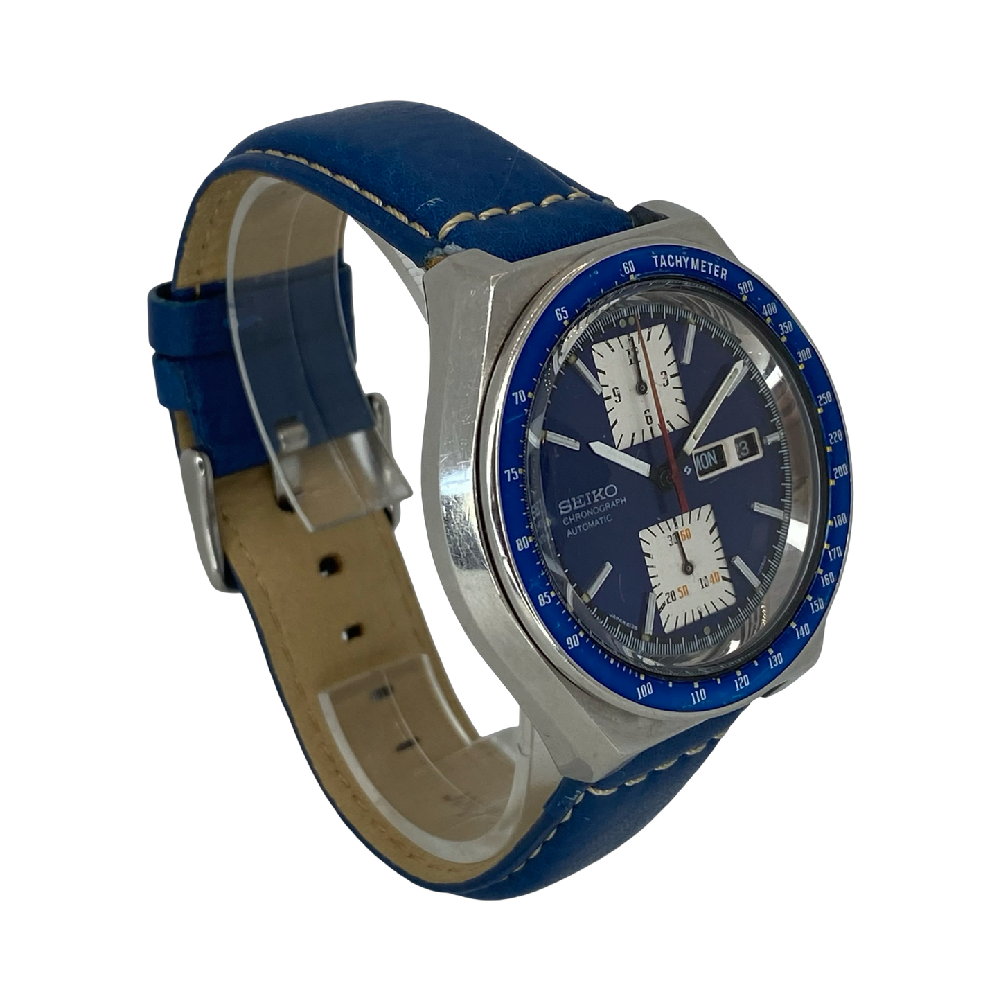 Seiko Speed-Timer Chronograph Automatic Big Blue Kakume Day Date 6138-0030