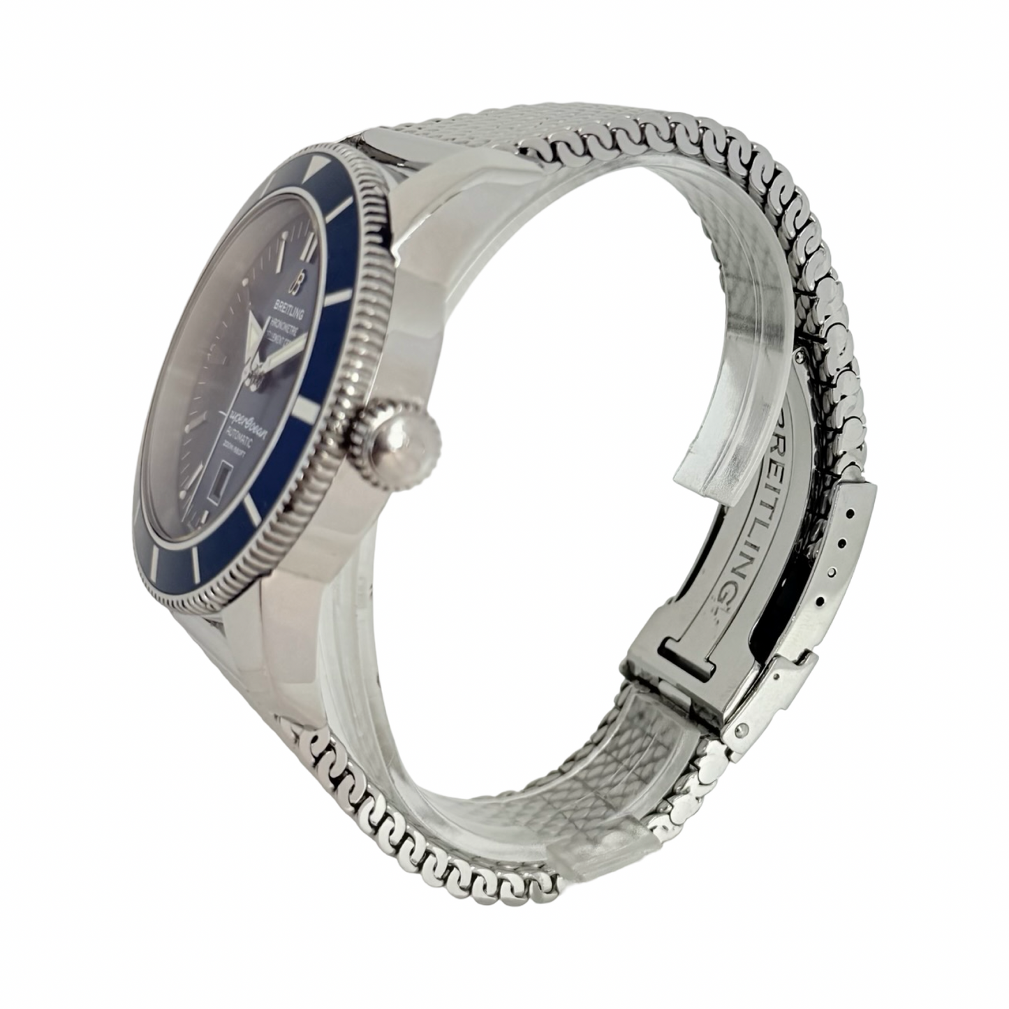 Breitling SuperOcean Heritage 46 Special Edition Blue Dial Stainless Steel Mesh Bracelet A17320