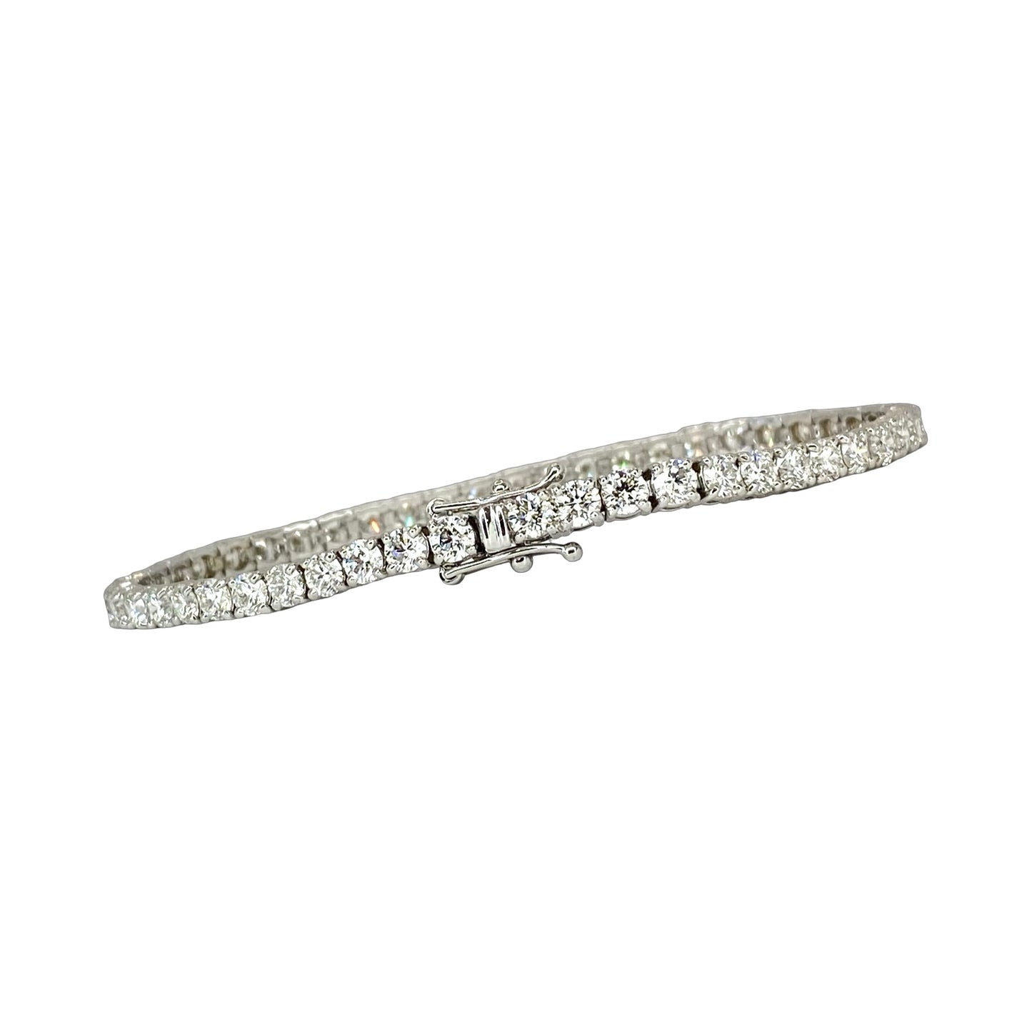14K White Gold Diamond Tennis Bracelet 8.00 Carats F-G, VS