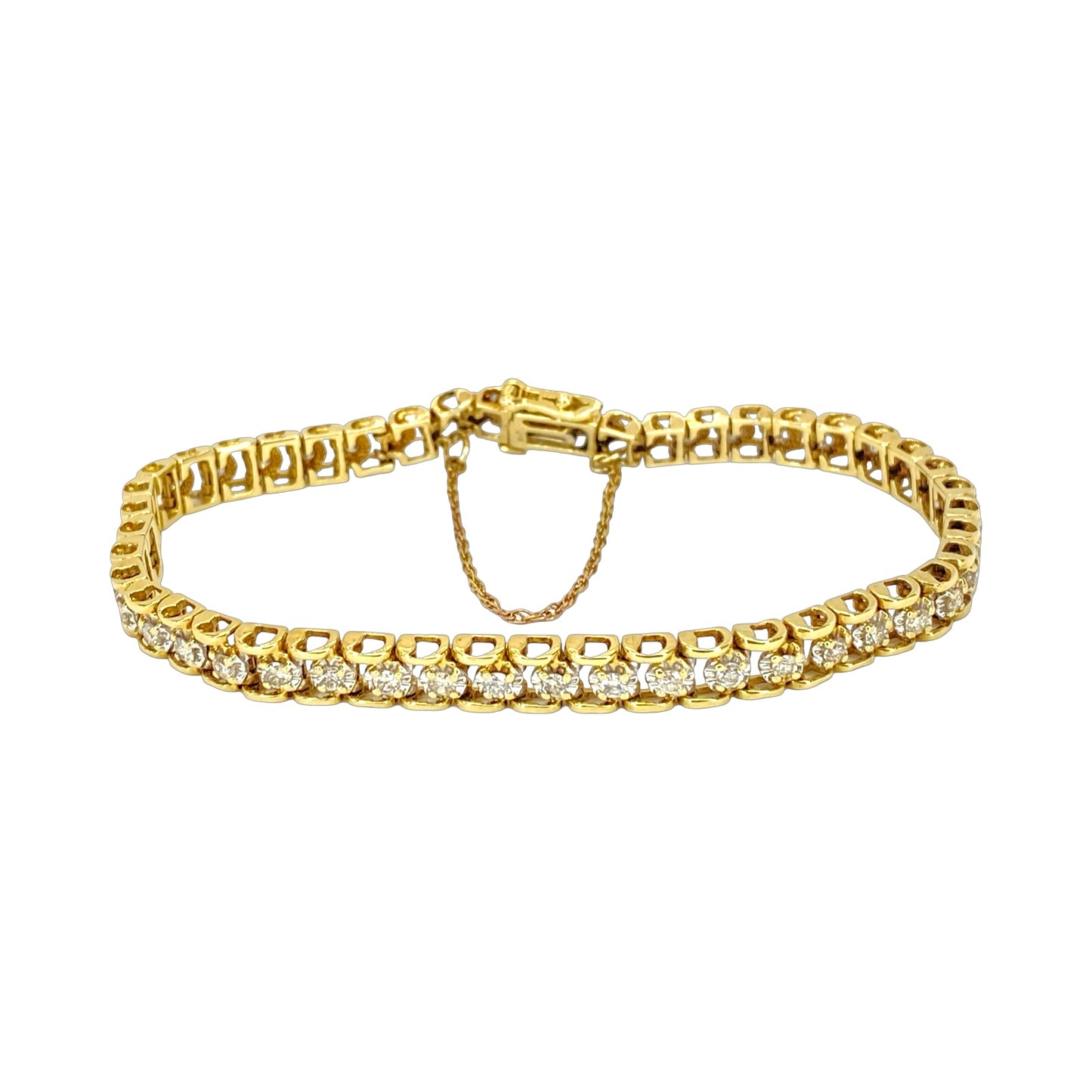 Estate Jewelry 14K Gold Tennis Bracelet 2.75 Carats Round Diamonds