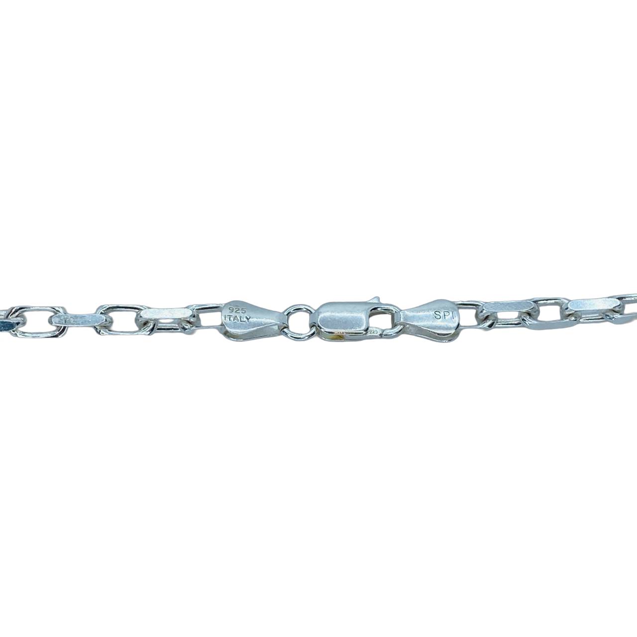 Silver Elongated Cable Link Chain 24"