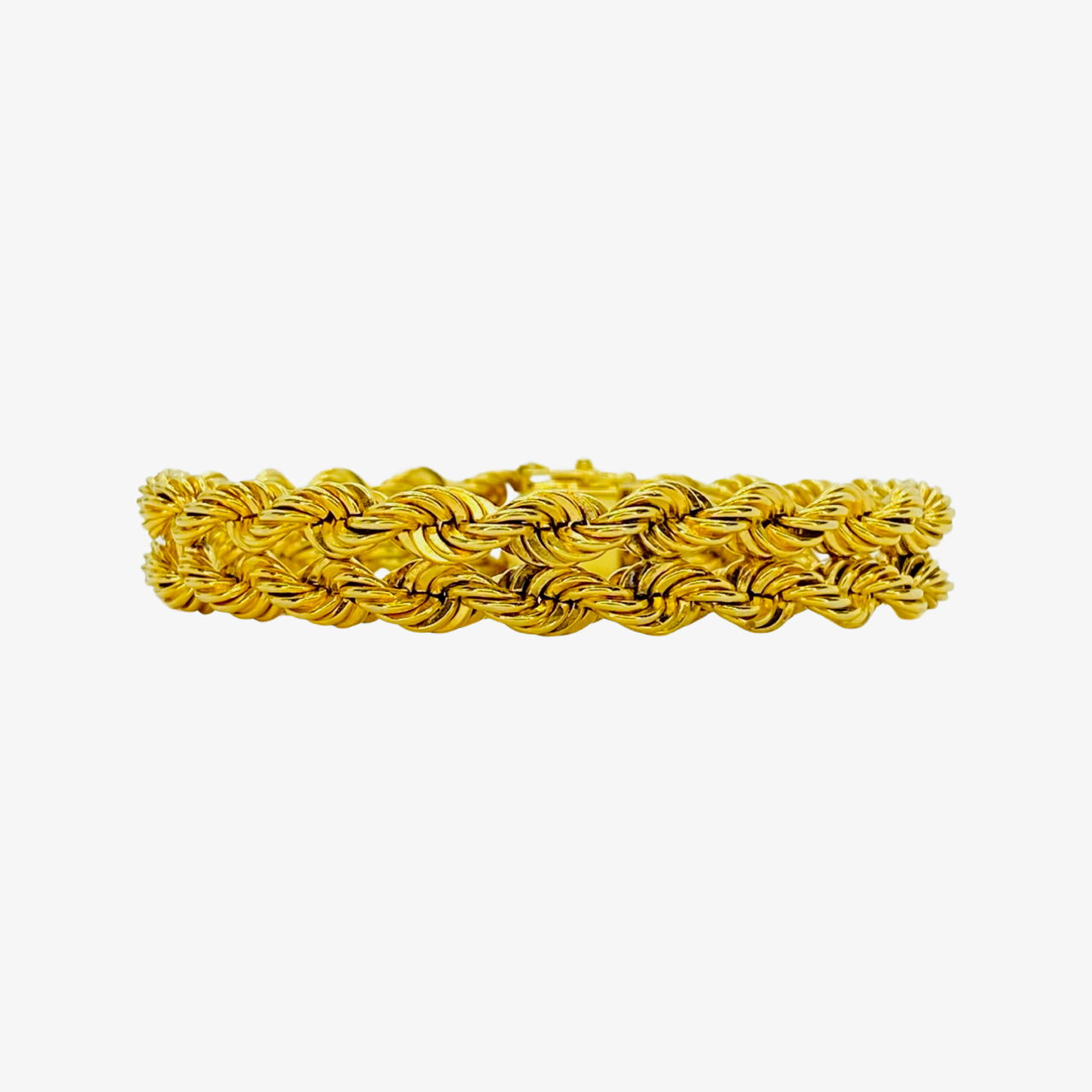 Estate Jewelry 14K Yellow Gold Double Rope Chain Bracelet