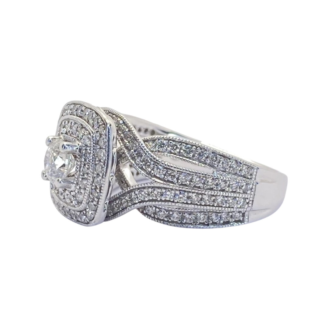 14K White Gold Diamond Ring