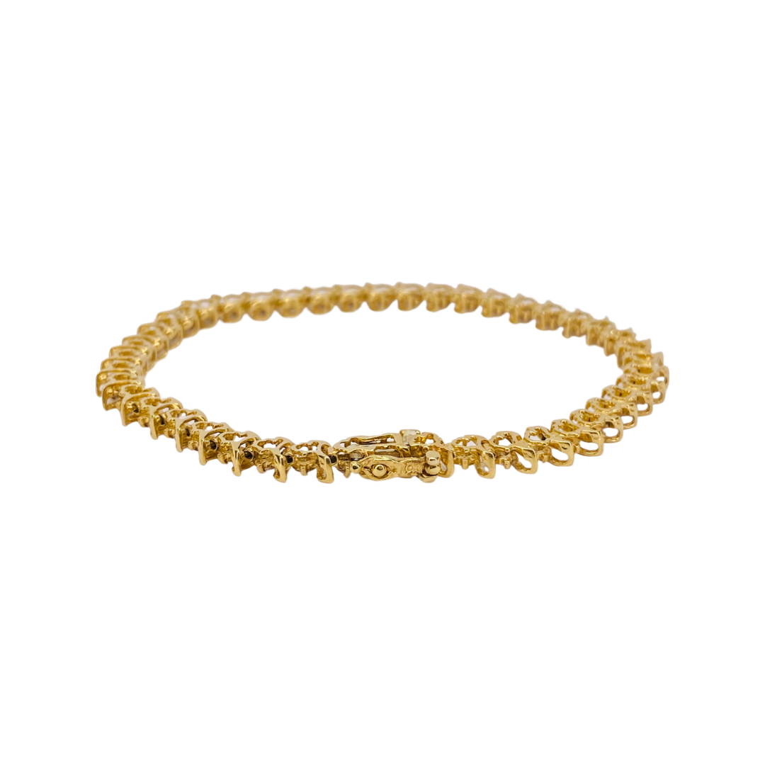 10K Yellow Gold 2.20CTS Tennis Bracelet