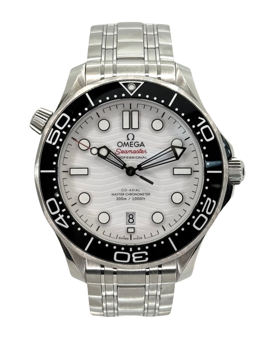 Omega Seamaster 300M Co-Axial White Dial Black Bezel