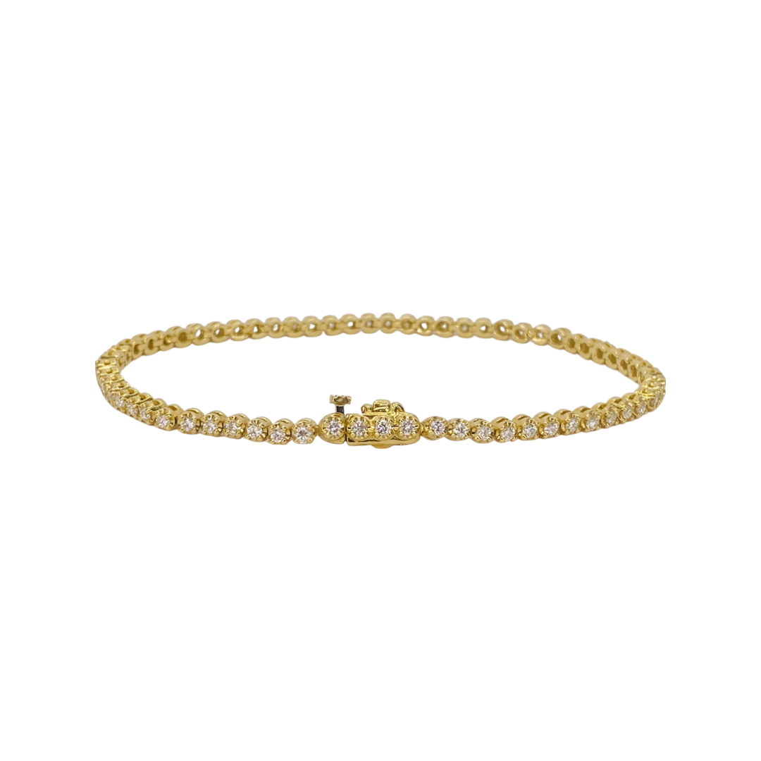 14K Yellow Gold Diamond Tennis Bracelet