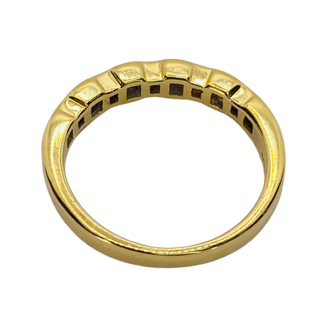 14K Yellow Gold Princess Cut Diamond Band Ring