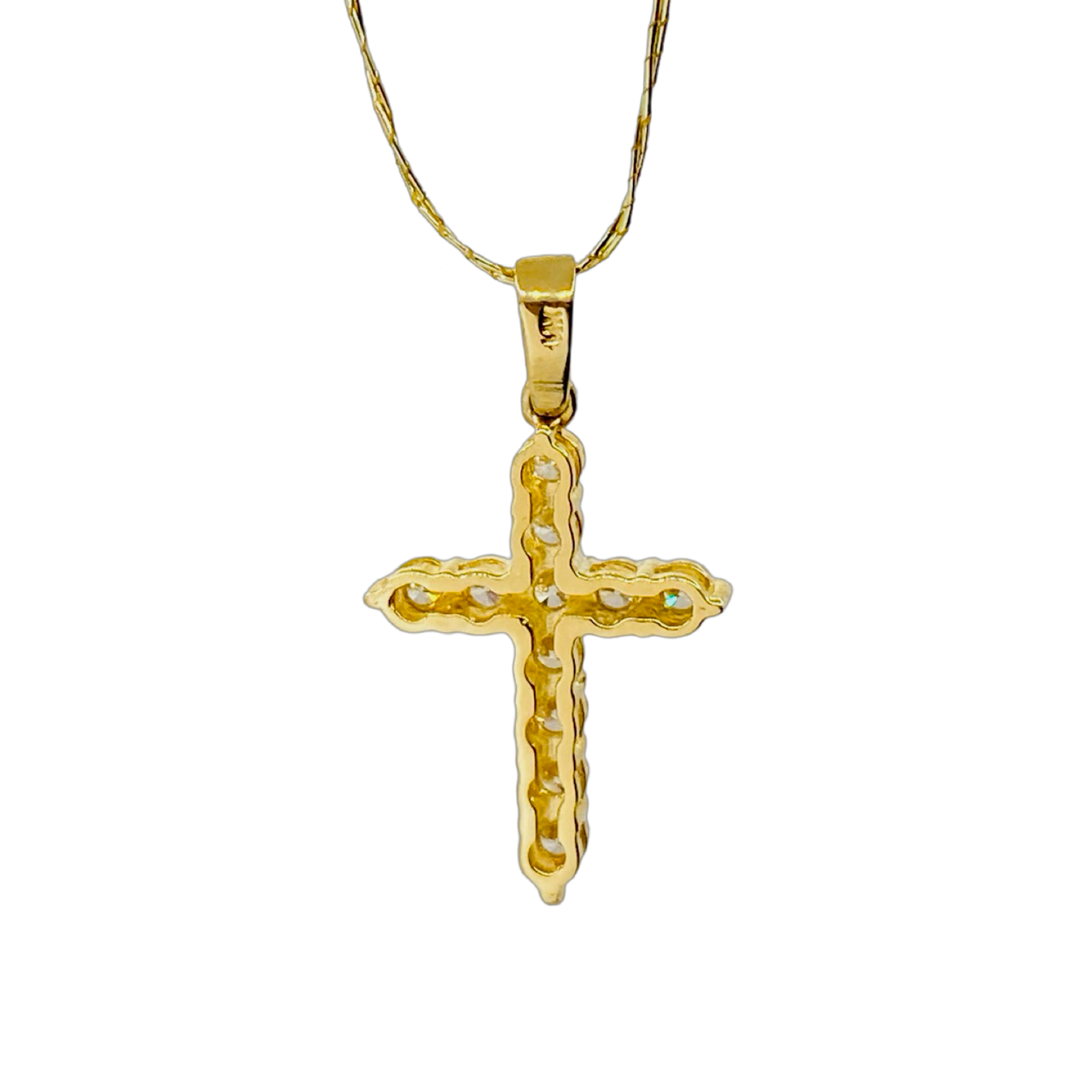 14K Yellow Gold Diamond Cross Pendant 1.00 Carat F,VS