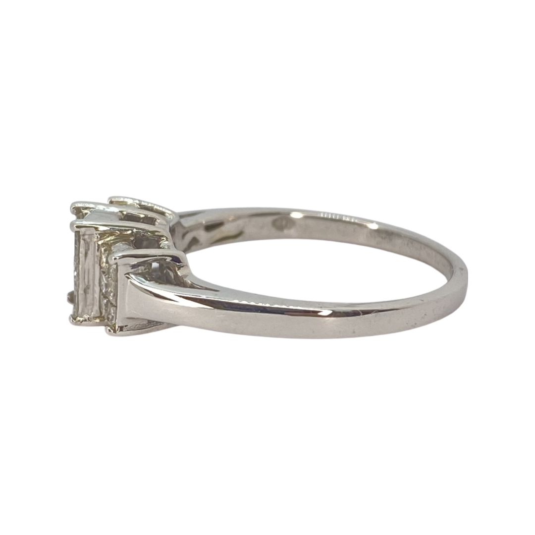 10K White Gold Princess Cut Womens Diamond Ring