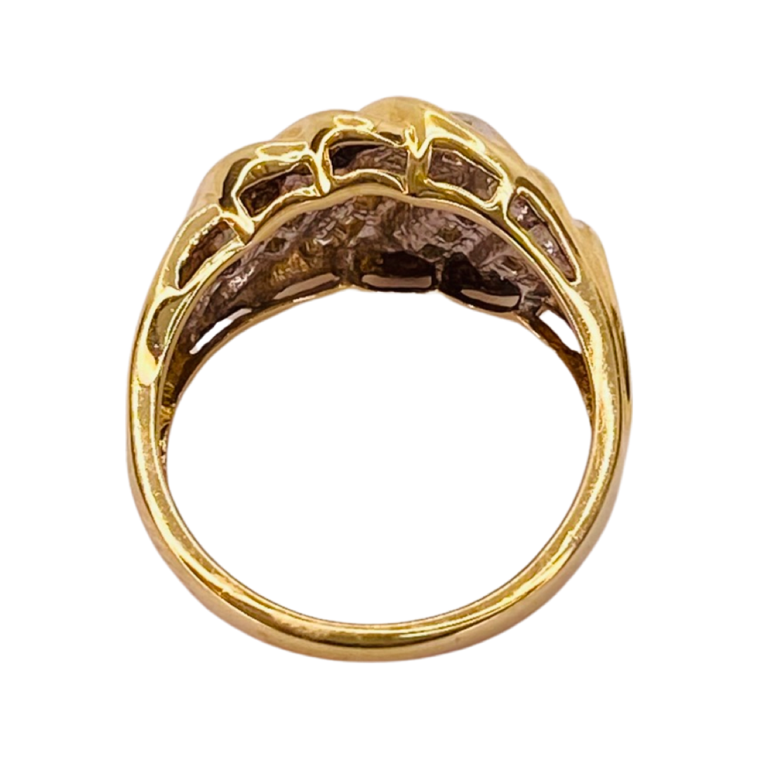 14K Yellow Gold Baguette Diamond Ring