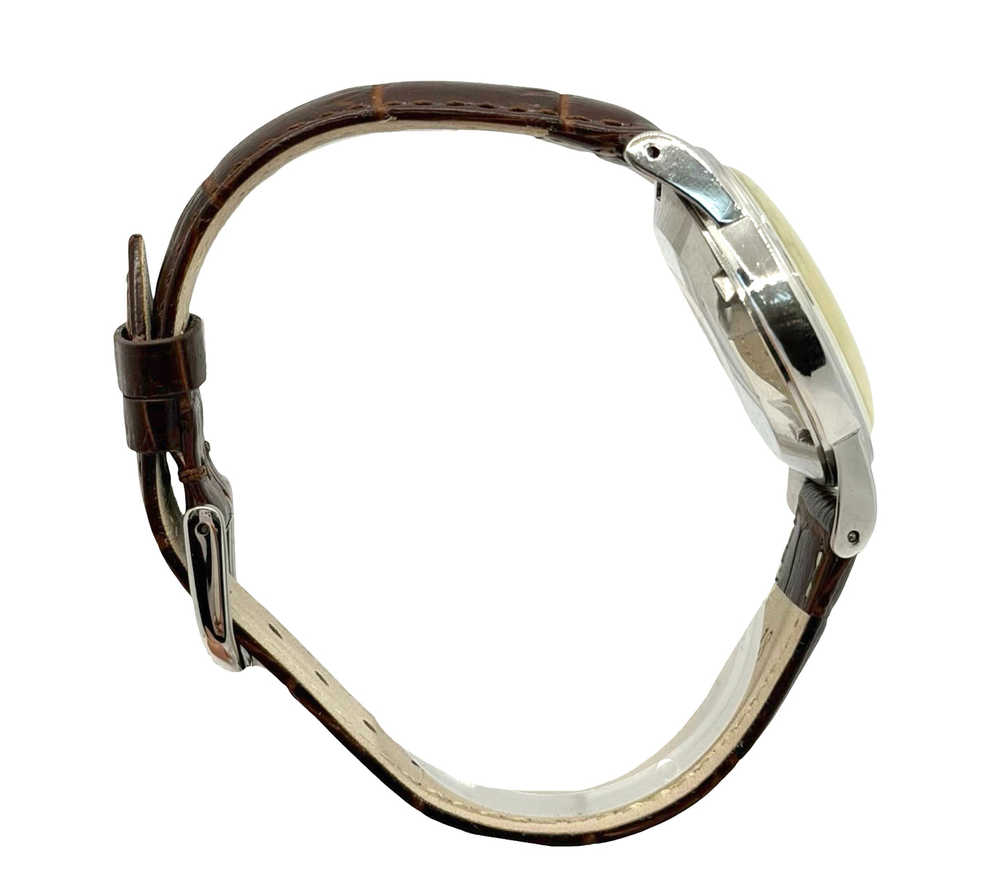 Omega Bumper Silver Dial Black Leather Strap Ref.2491-1