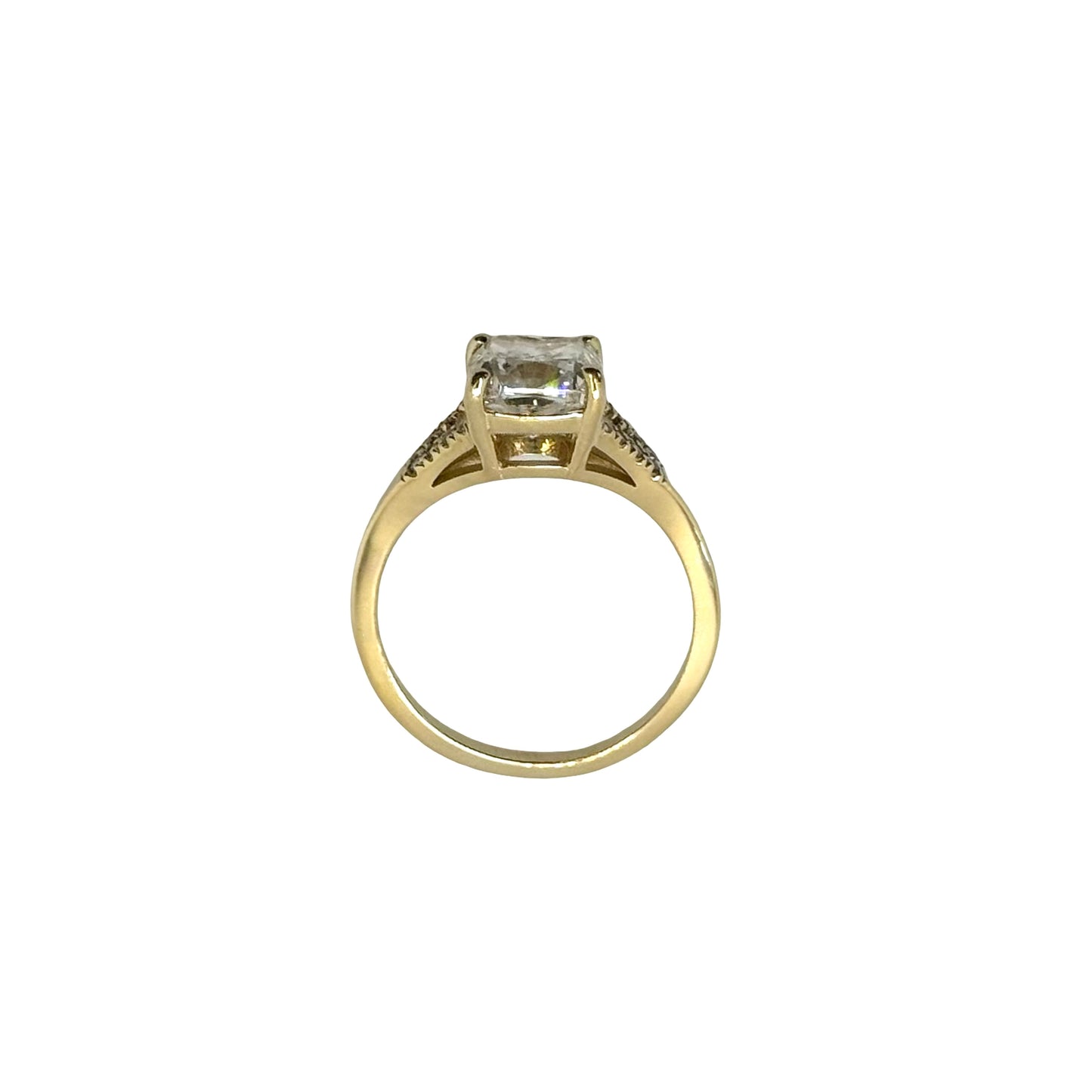 14K Yellow Gold Cushion Diamond Ring 2.20 Carats F, VS2