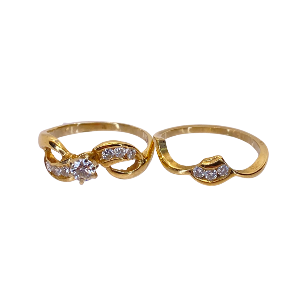 14K Yellow Gold Ring Set