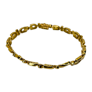 14K Yellow Gold Women's Bracelet 0.70 ct Diamonds