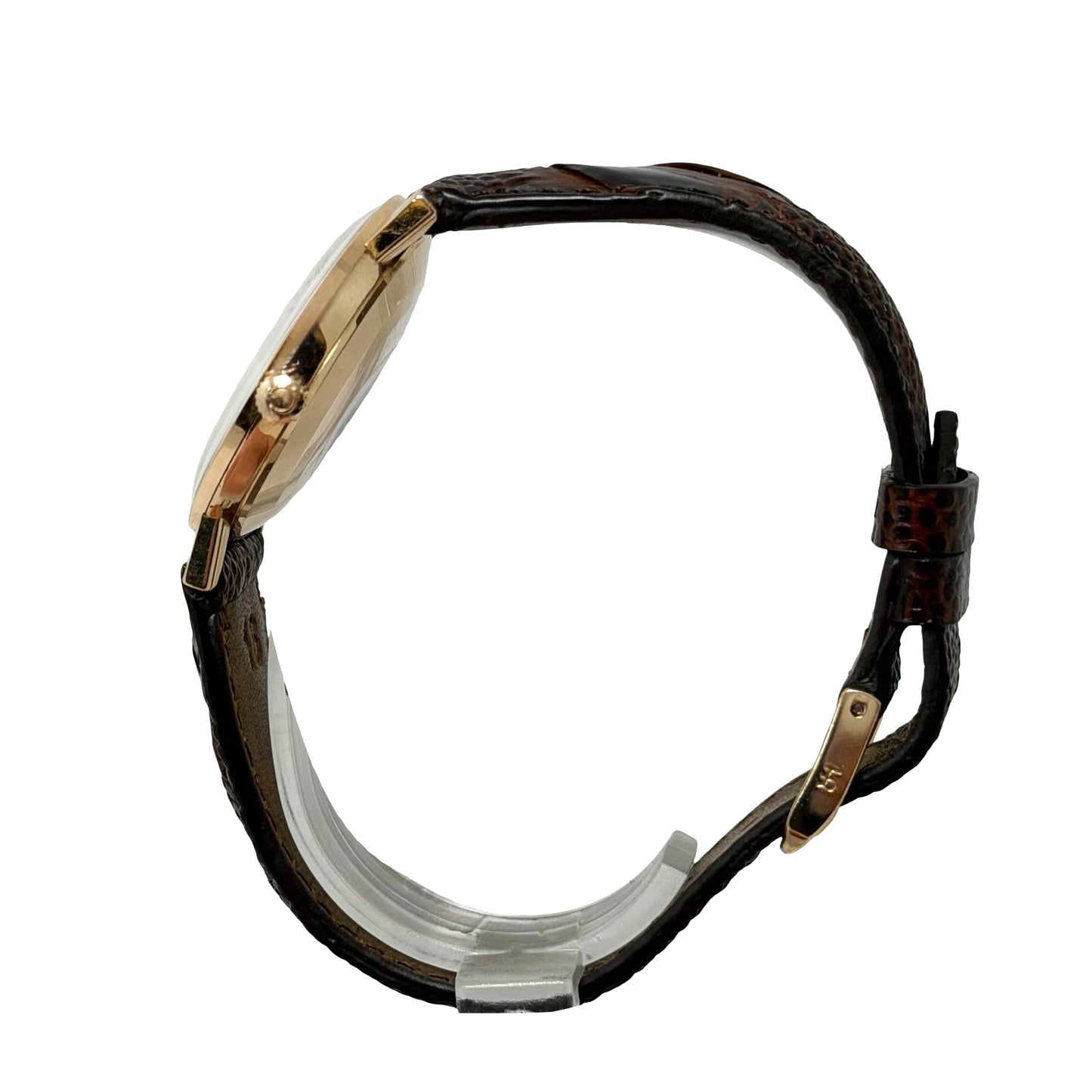 Omega Geneve Automatic 18K Rose Gold Brown Leather Strap 161.009