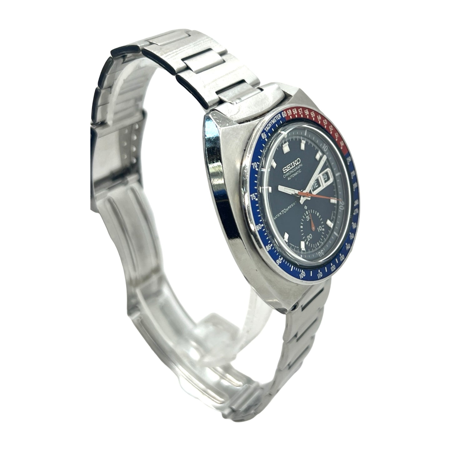 Seiko Pogue Chronograph Automatic Blue Dial Red/Blue Bezel Pre-Owned 6139-6002