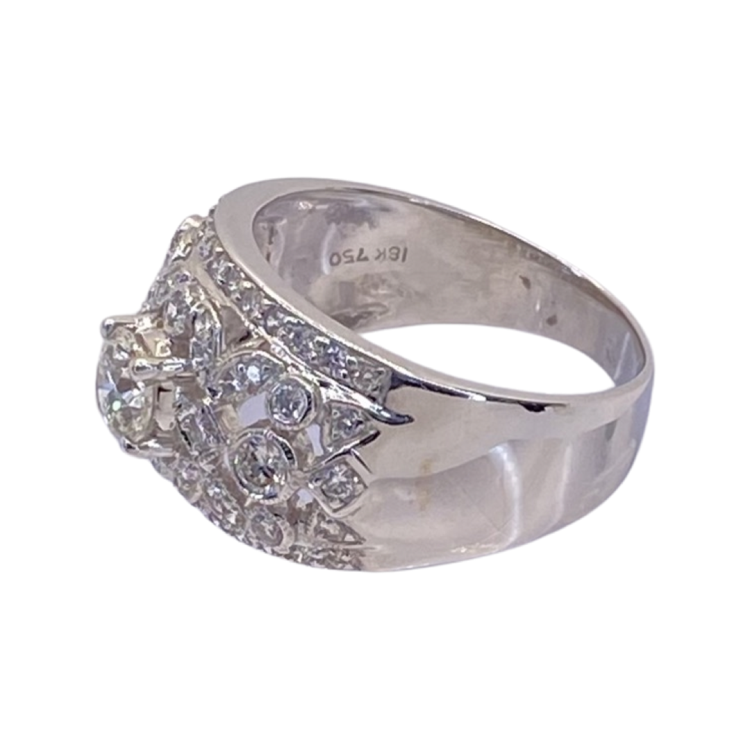 18K White Gold 1.35CTS Diamond Ring