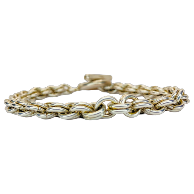 Silver Multi Link Round Chain Bracelet