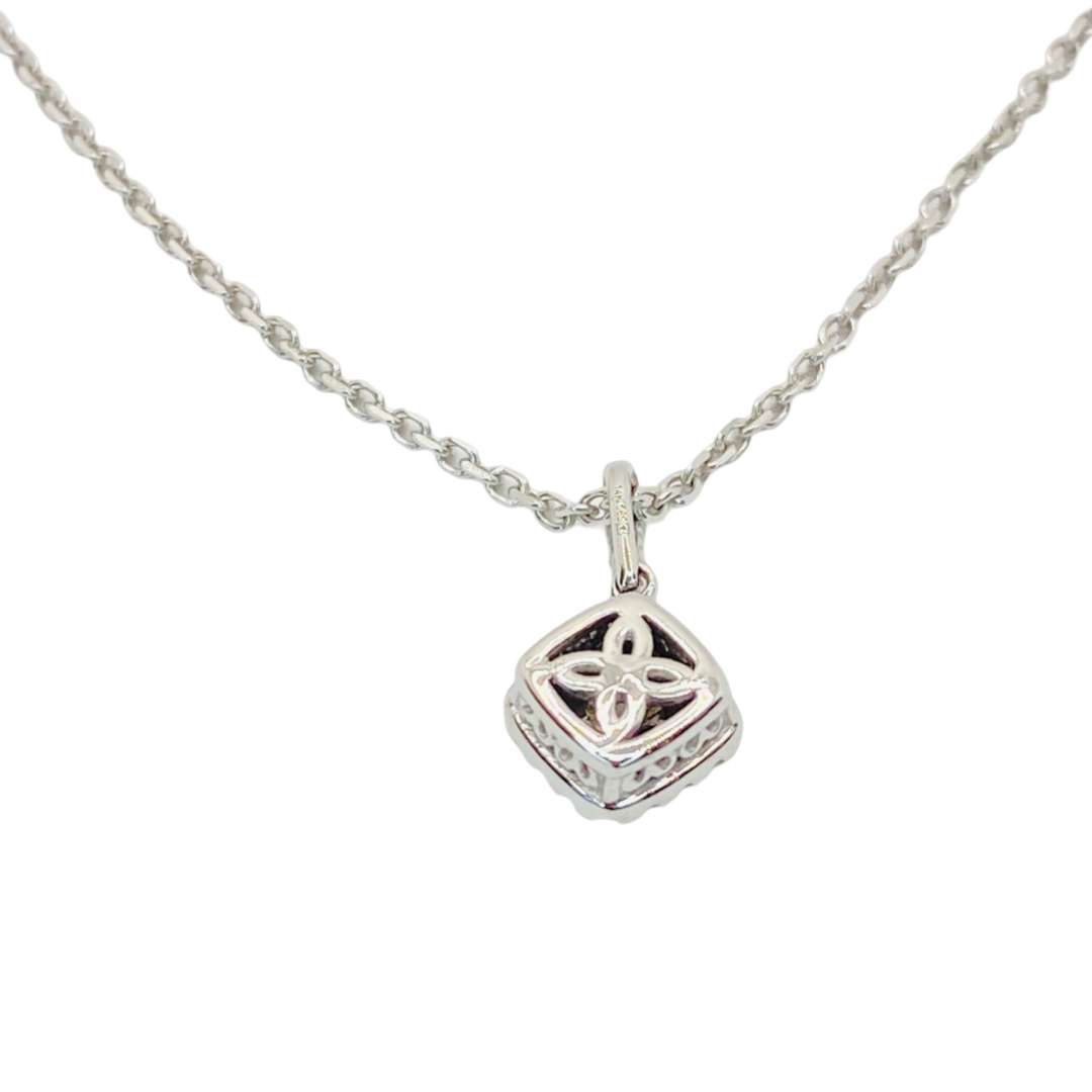 14K White Gold Diamond Pendant