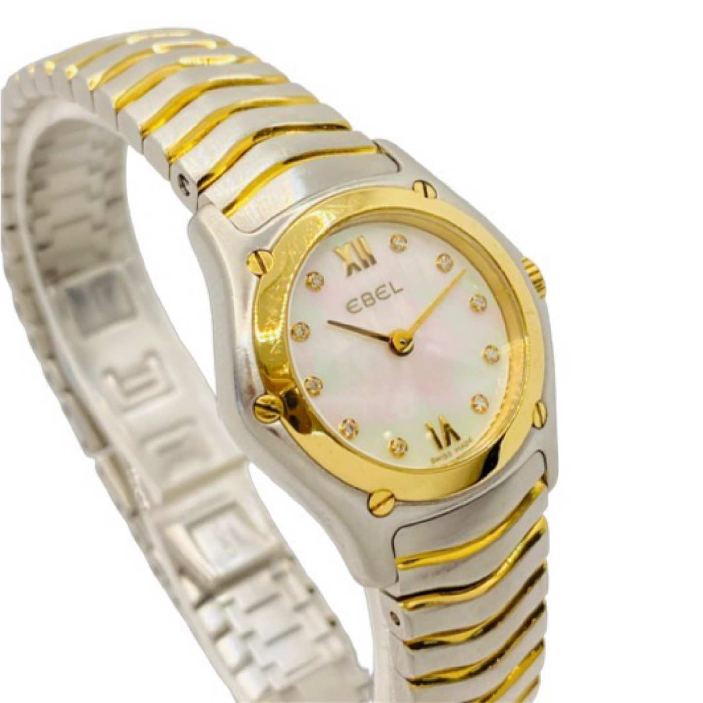 Ebel Classic Wave 24mm Quartz Mini 18K/Steel Diamond Mother-of-Pearl Dial 1157F11