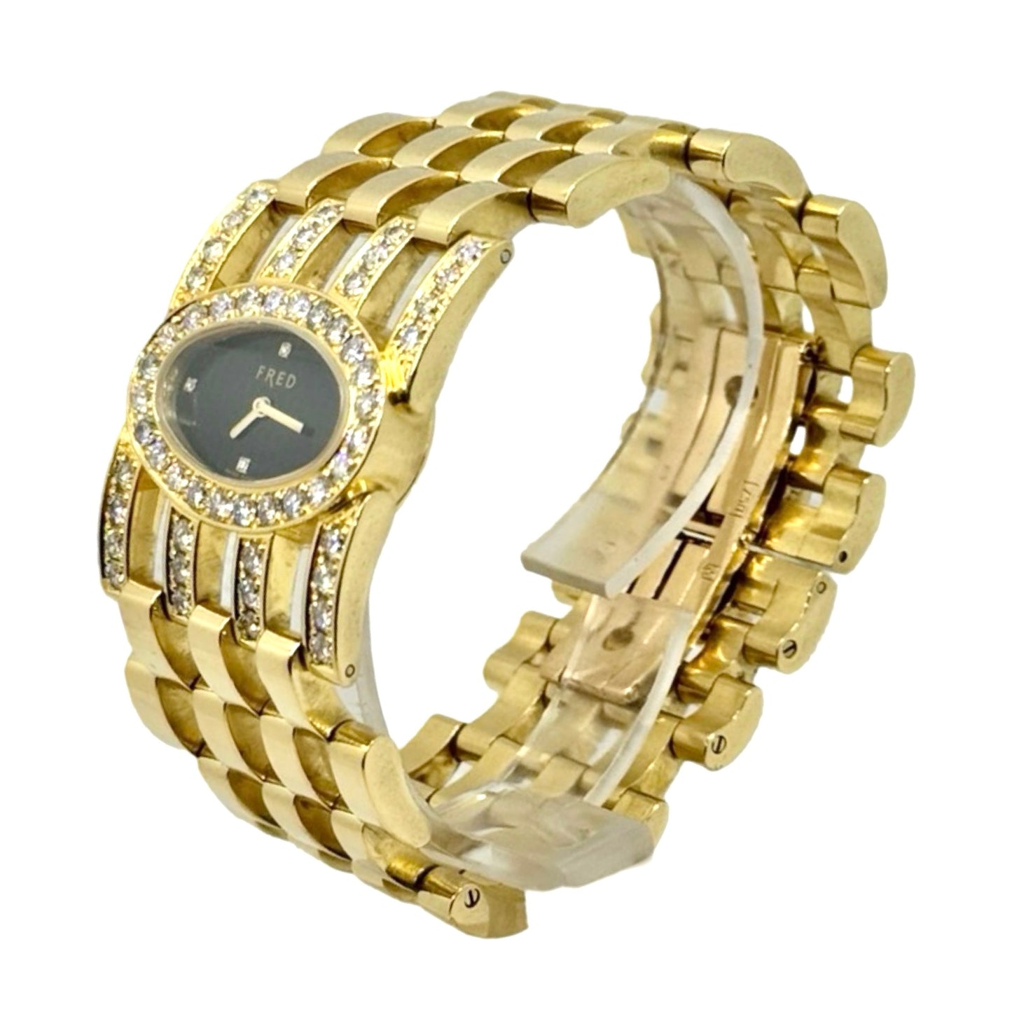 Fred Pretty Woman 18K Yellow Gold Quartz Watch With 3.50 Carats Diamonds FD032151