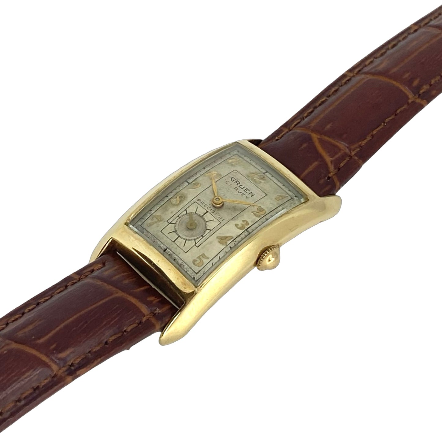 Vintage Gruen Curvex Precision 14K Yellow Gold Manual Wind