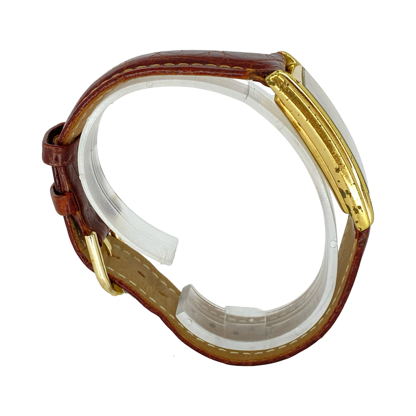 Gucci Sherry Line Quartz  Red/Geen Dial Goldplated Tank Watch 1026M