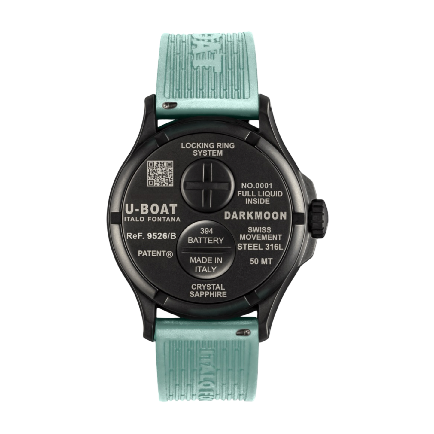 U-BOAT DARKMOON BLACK CURVE AQUAMARINE PVD REF. 9526/B