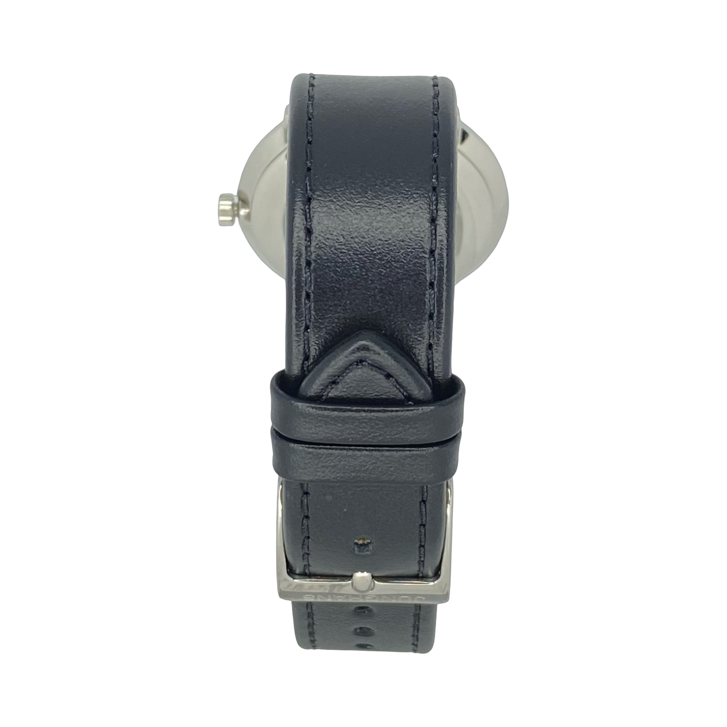 Junghans Max Bill Handaufzug 34mm Black Dial on Black Leather Strap 27/3702.02