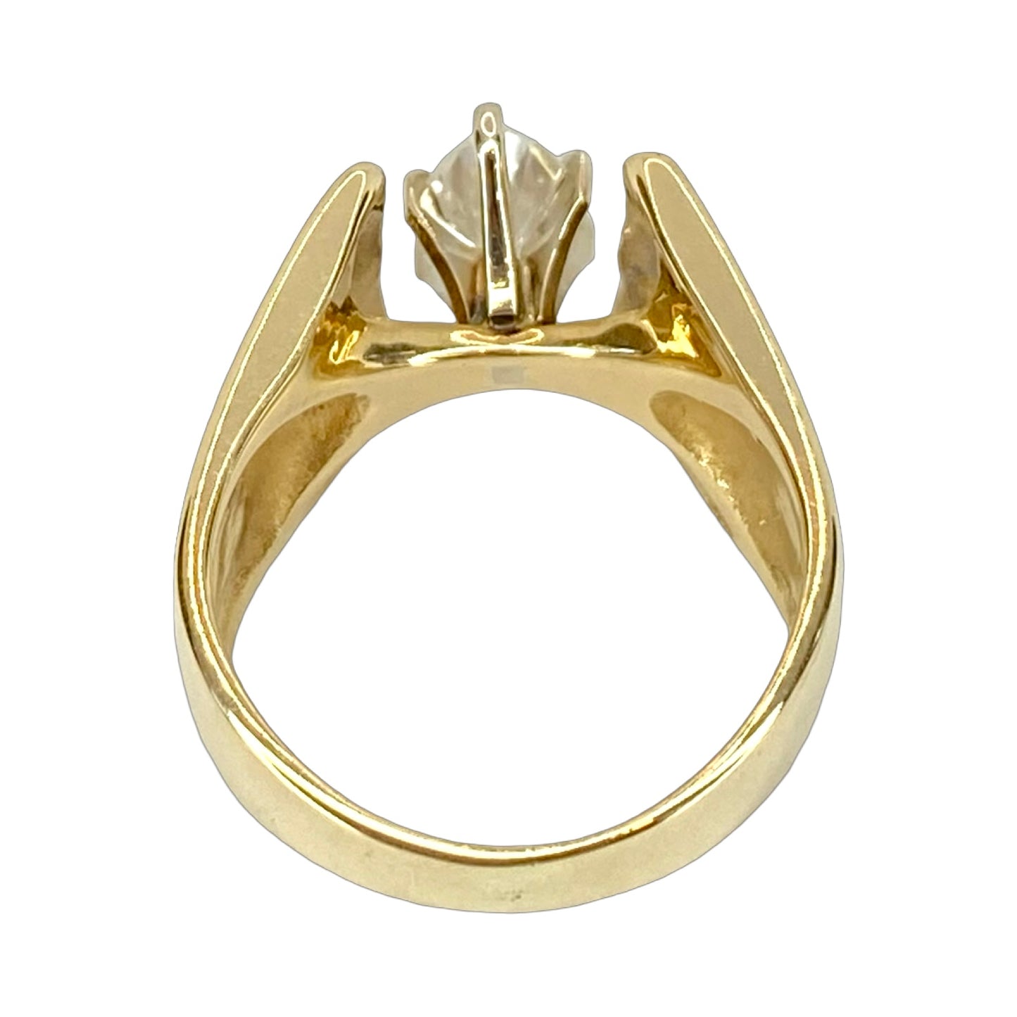 14K Yellow Gold Marquise Diamond Ring 0.70 Carat G-H, SI1