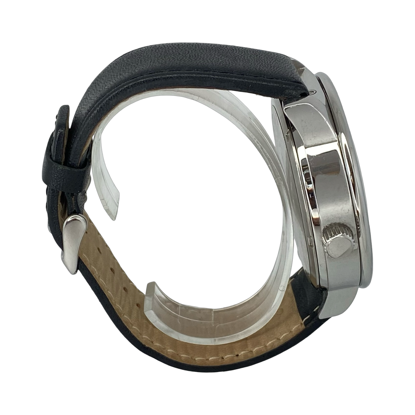 Curtis & Co Big Time Air Watch Automatic Triple Date Limited Edition White Dial  Black Leather Strap