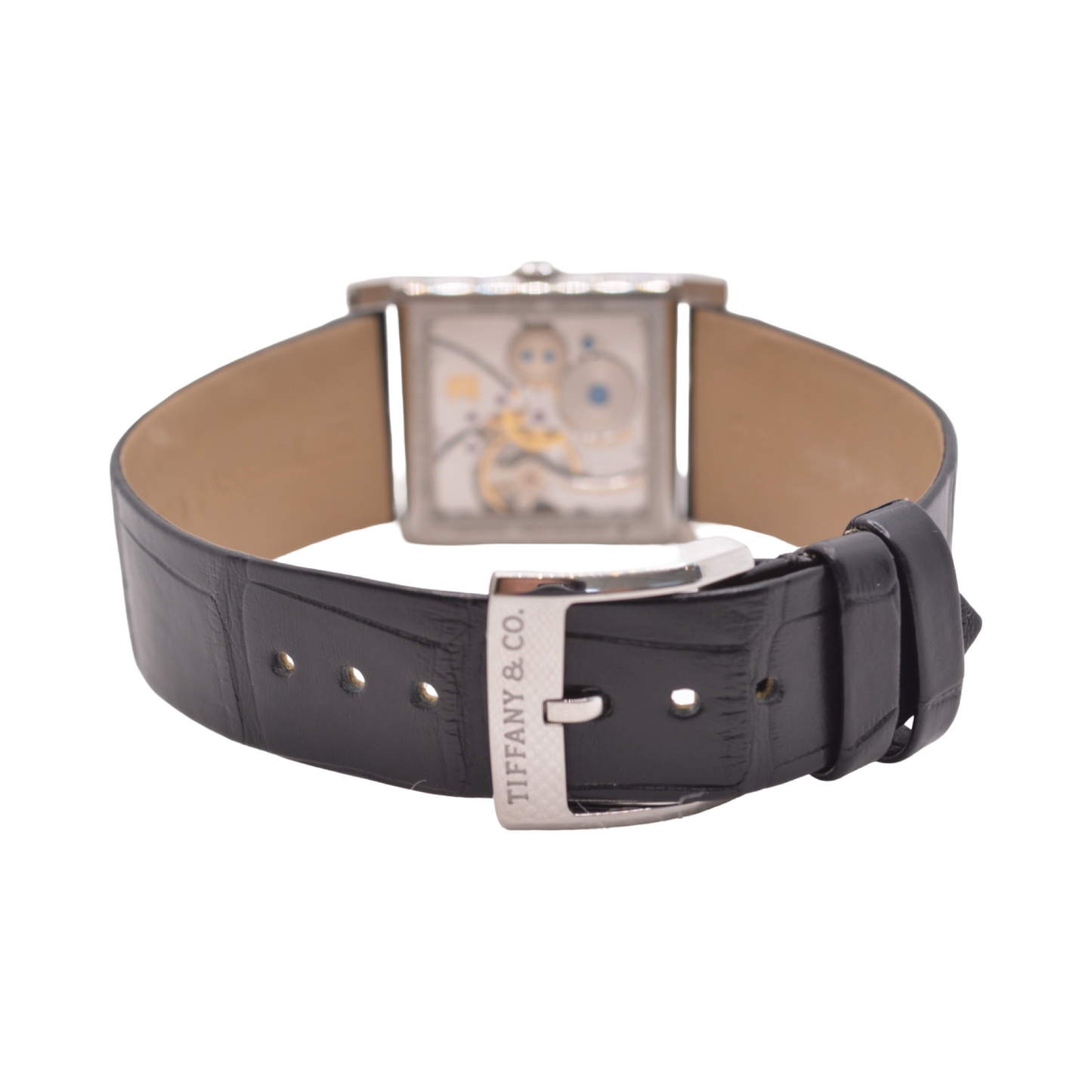 Tiffany & Co Square 27mm Manual Wind Limited Edition Stainless Steel Black Alligator Strap 63182680