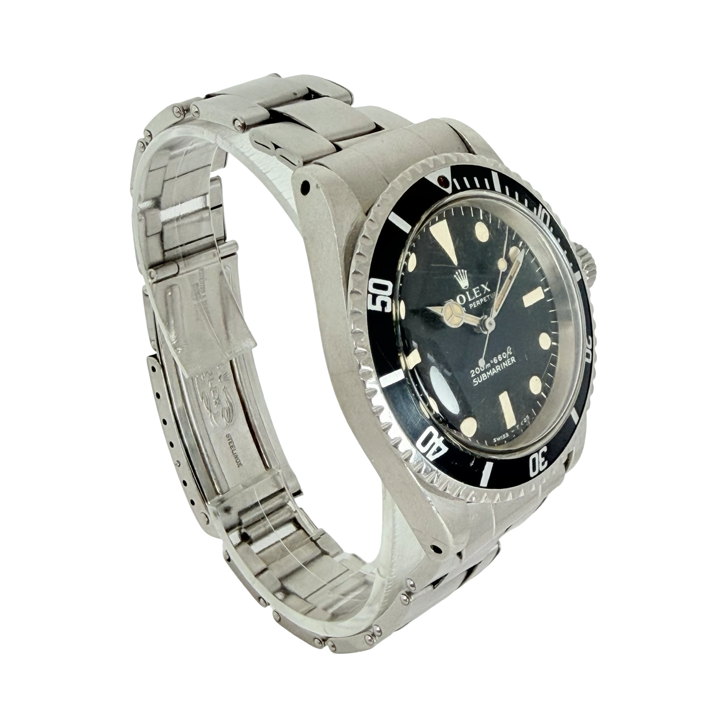 Rolex Submariner No Date 40mm Black Dial Riveted Stainless Steel Bracelet Ref.5513