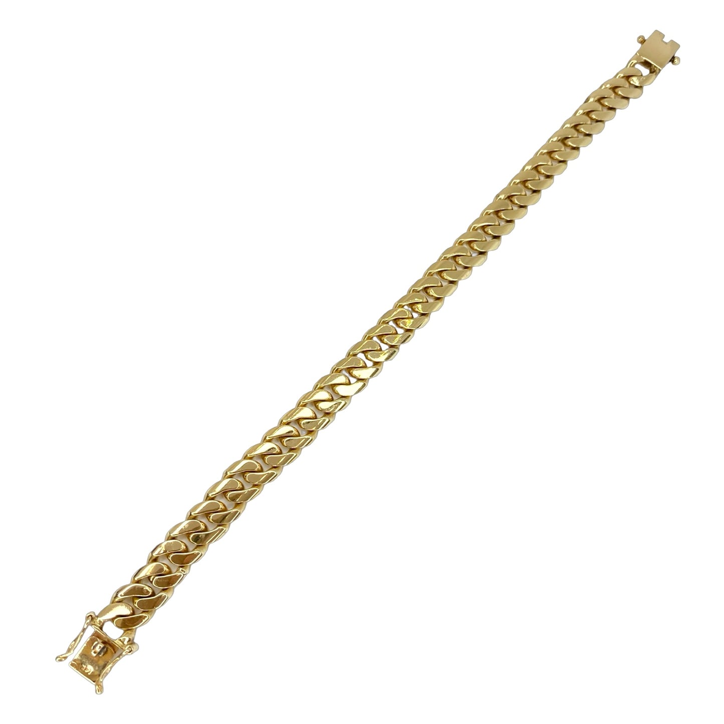 14K Yellow Solid Gold Cuban Bracelet