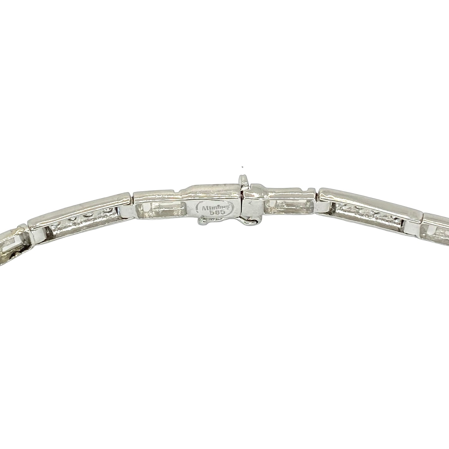 Estate Jewelry 14K White Gold Geometrik Key Pattern Diamond Bracelet 0.75 Carat