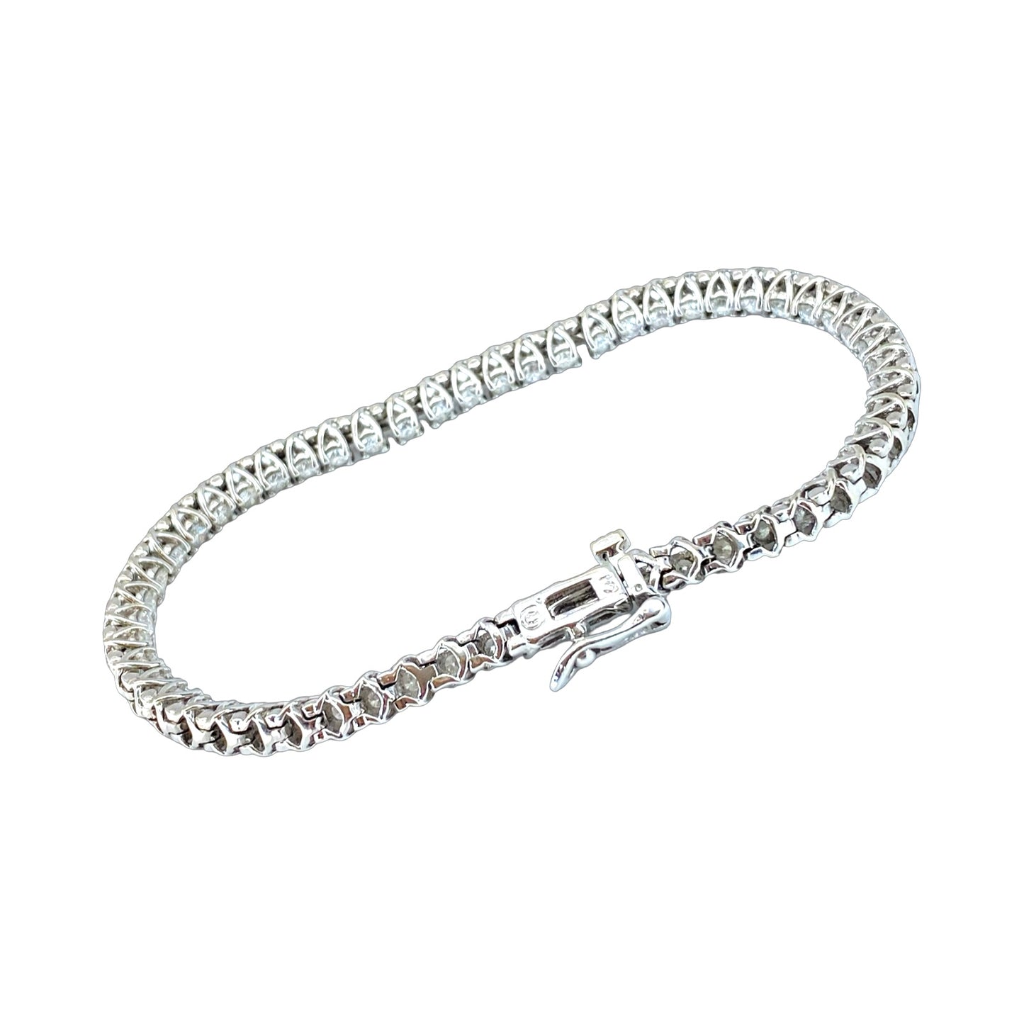 Estate Jewelry 14K White Gold Diamond Tennis Bracelet 4.40 Carats G,SI1
