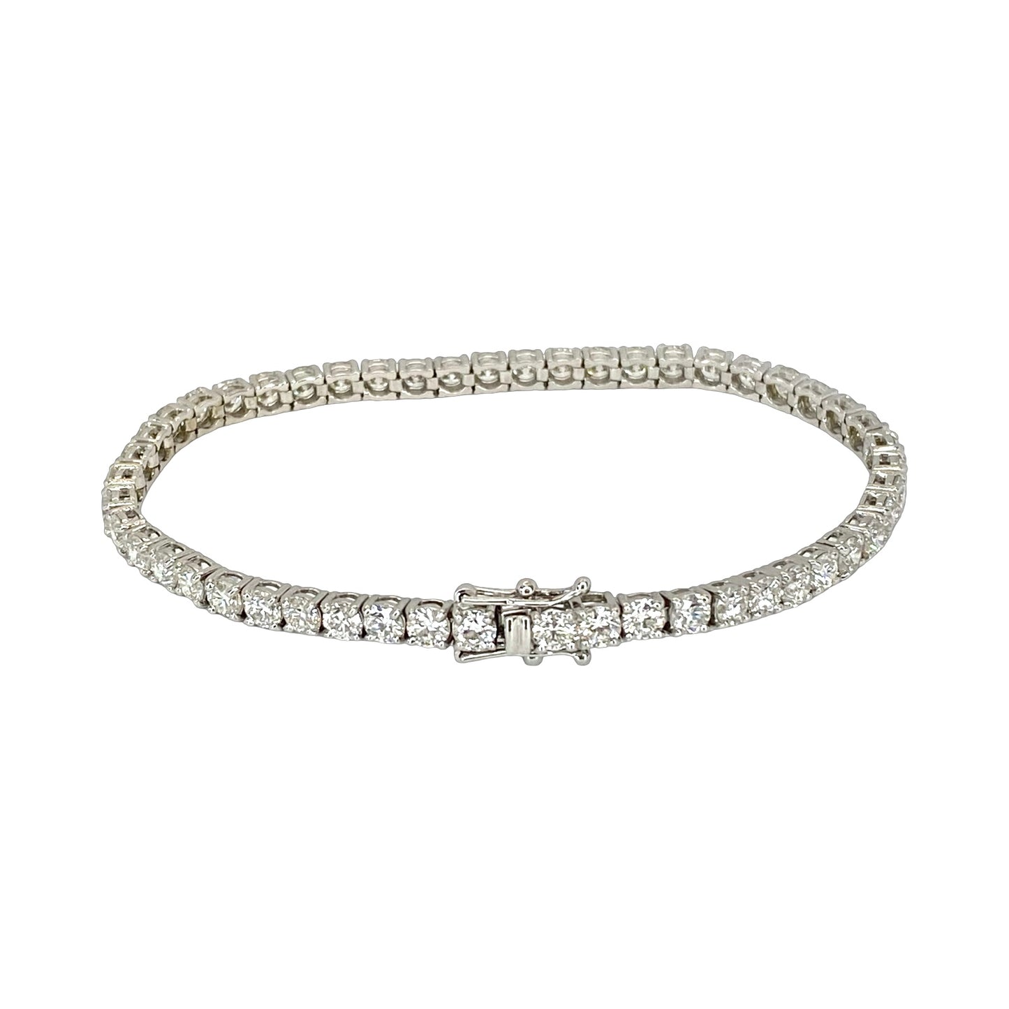 14K White Gold Diamond Tennis Bracelet 8.00 Carats F-G, VS
