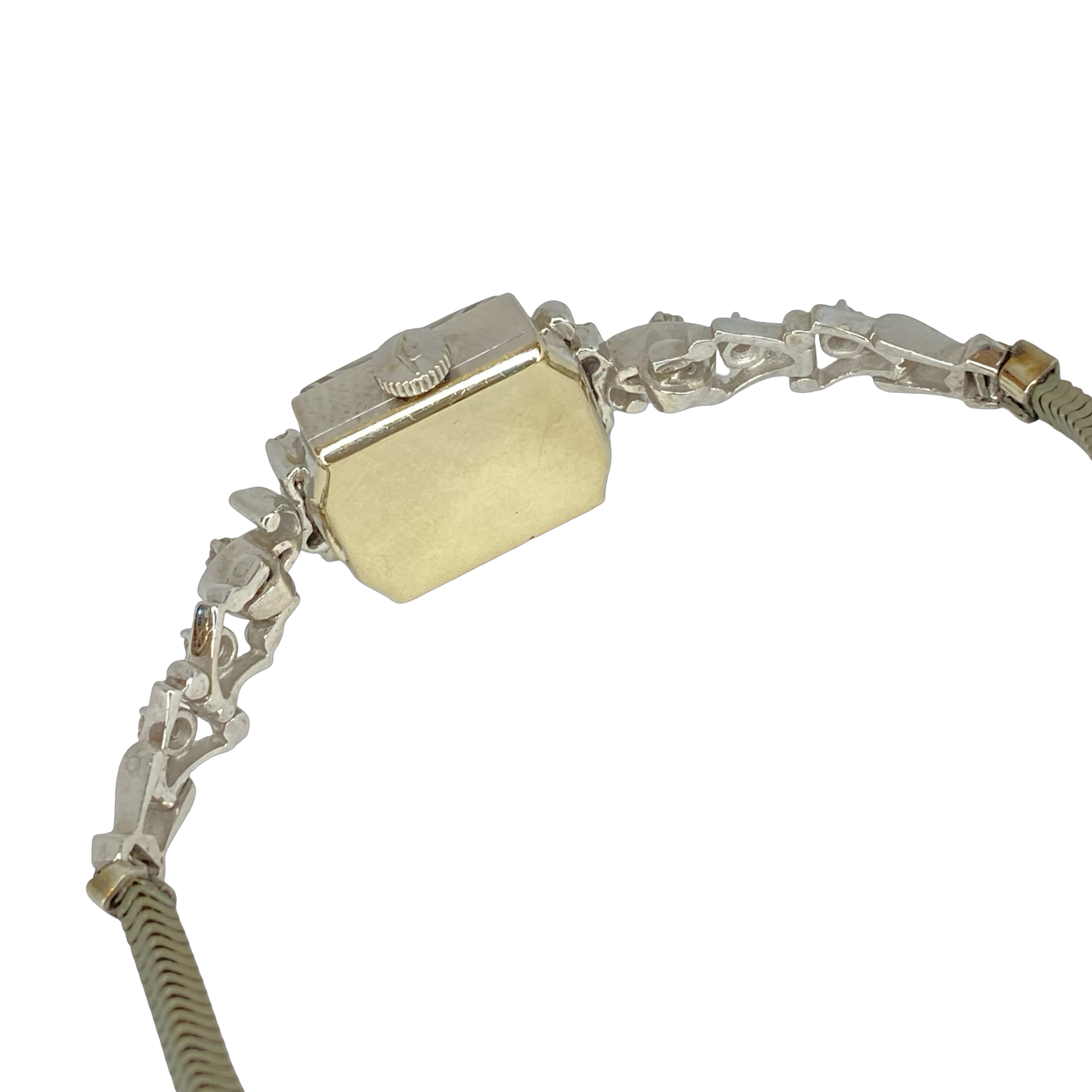 Vintage Movado 14K White Gold Cocktail Watch with Diamonds Manual Wind