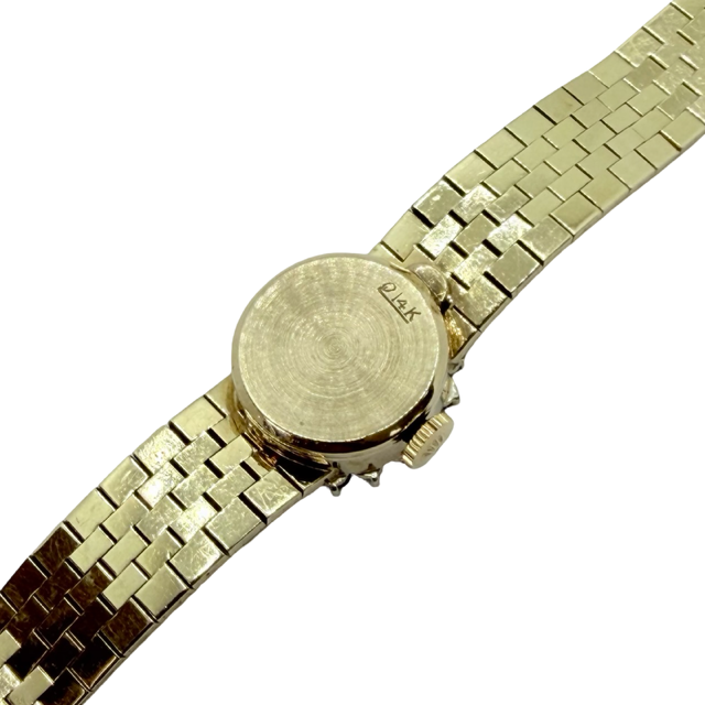 Rolex Vintage Ladies 14K Gold Manual Wind Watch Factory Diamond Bezel Ref 99612