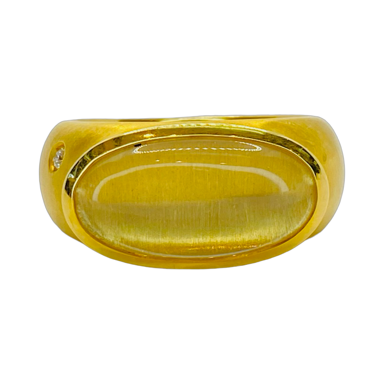 Estate Jewelry 18K Yellow Gold H.Stern Quartz Cabochon Rock Crystal Ring