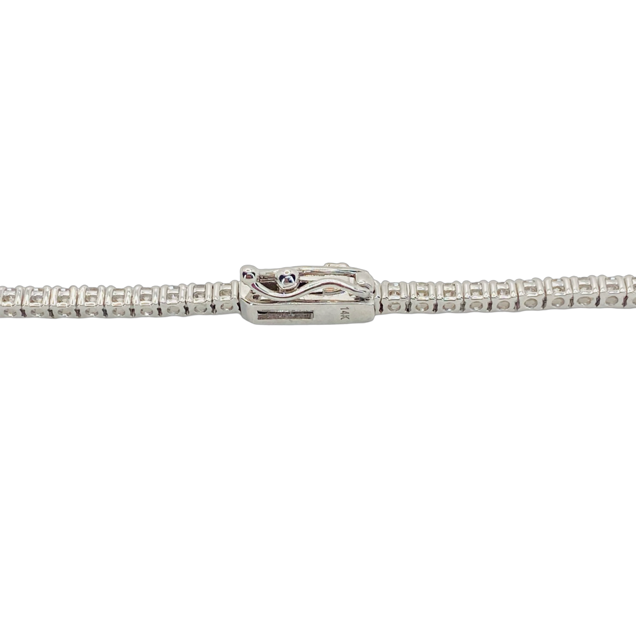 14K White Gold Tennis Necklace 4.65 Carats Round Diamonds F-G, VS