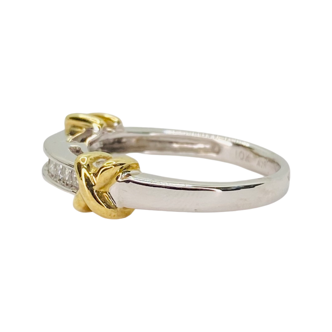 Estate Jewelry 10K White & Yellow Gold Mens Ring