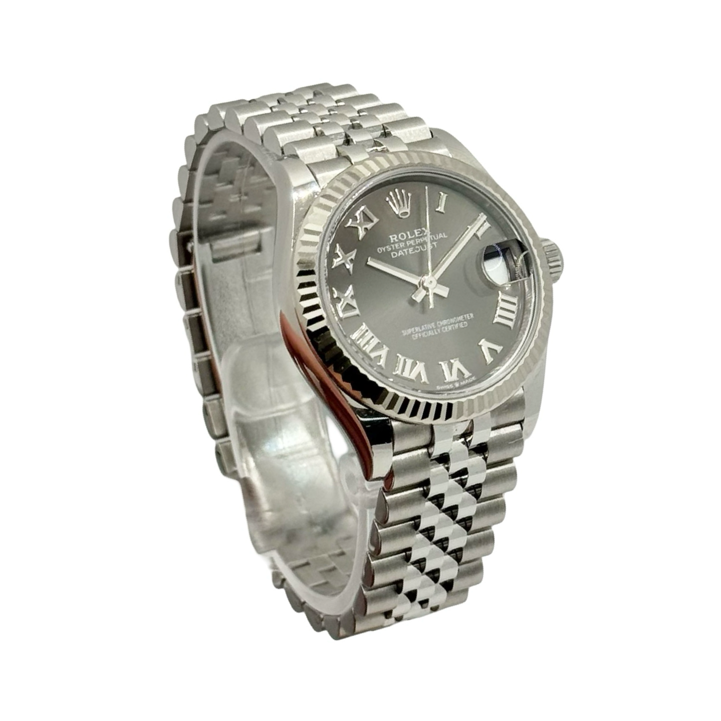 Rolex Datejust 31 Dark Grey Dial Fluted Bezel Oystersteel Jubilee Bracelet 278274