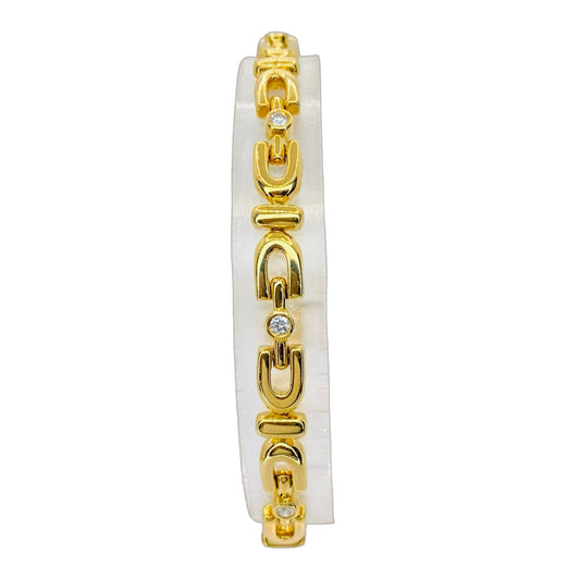 14K Yellow Gold Women's Bracelet 0.70 ct Diamonds