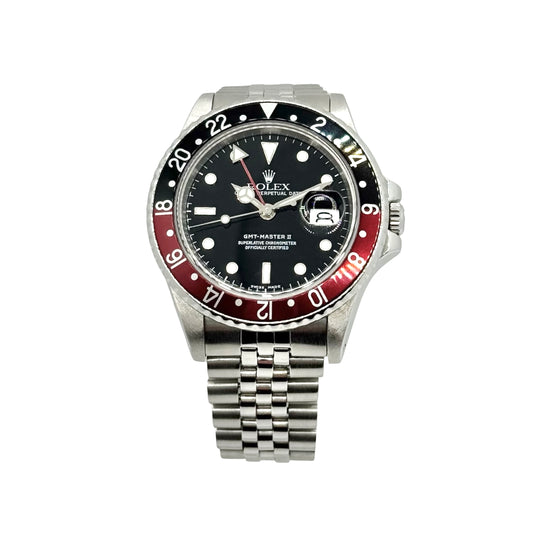 Rolex Rolex GMT-Master II Coke "Fat Lady" Black Dial Red/Black Bezel Oystersteel Bracelet 16760