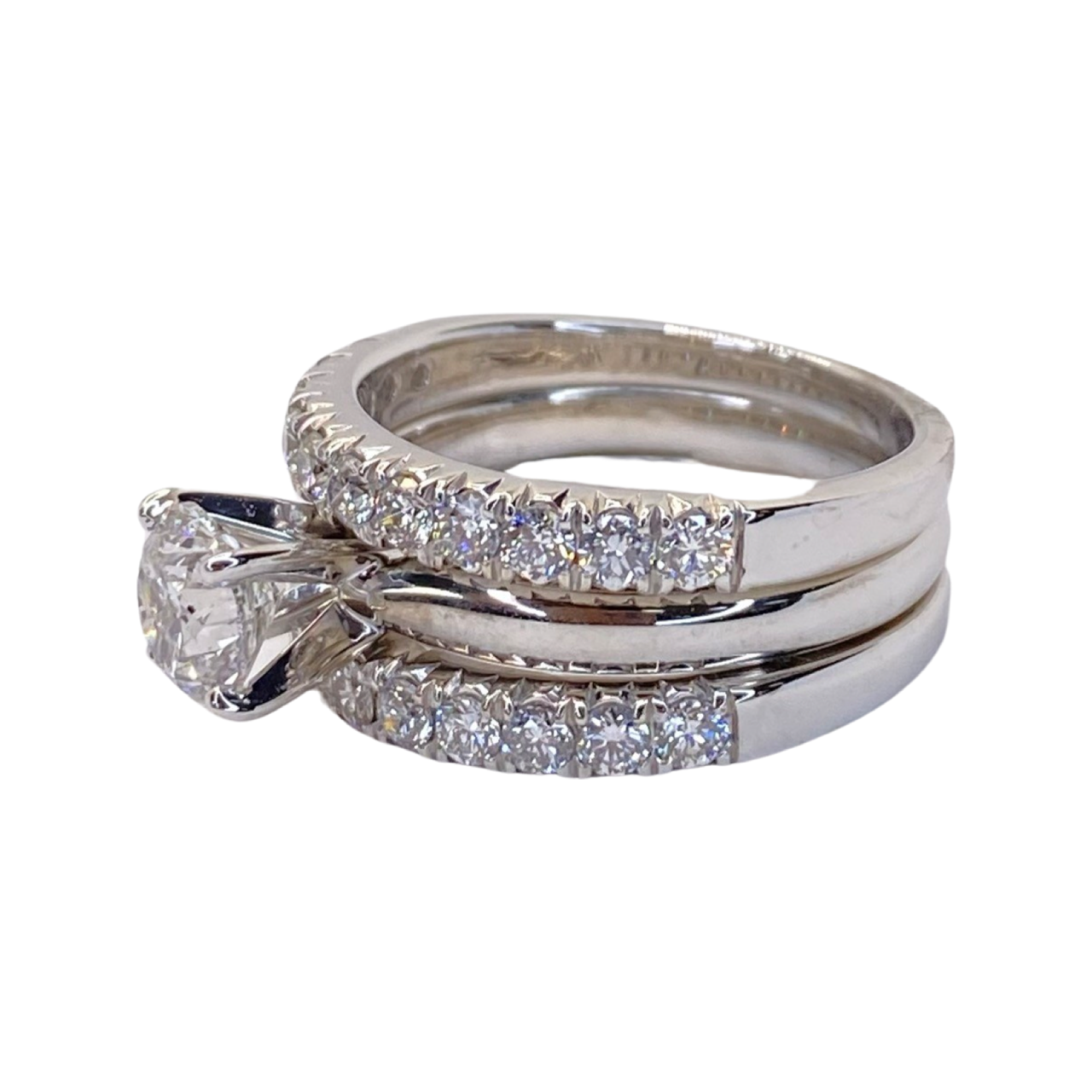 Estate Jewelry 14K White Gold Diamond Wedding Ring