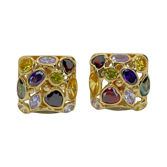 14K Yellow Gold Happy Gems Earrings