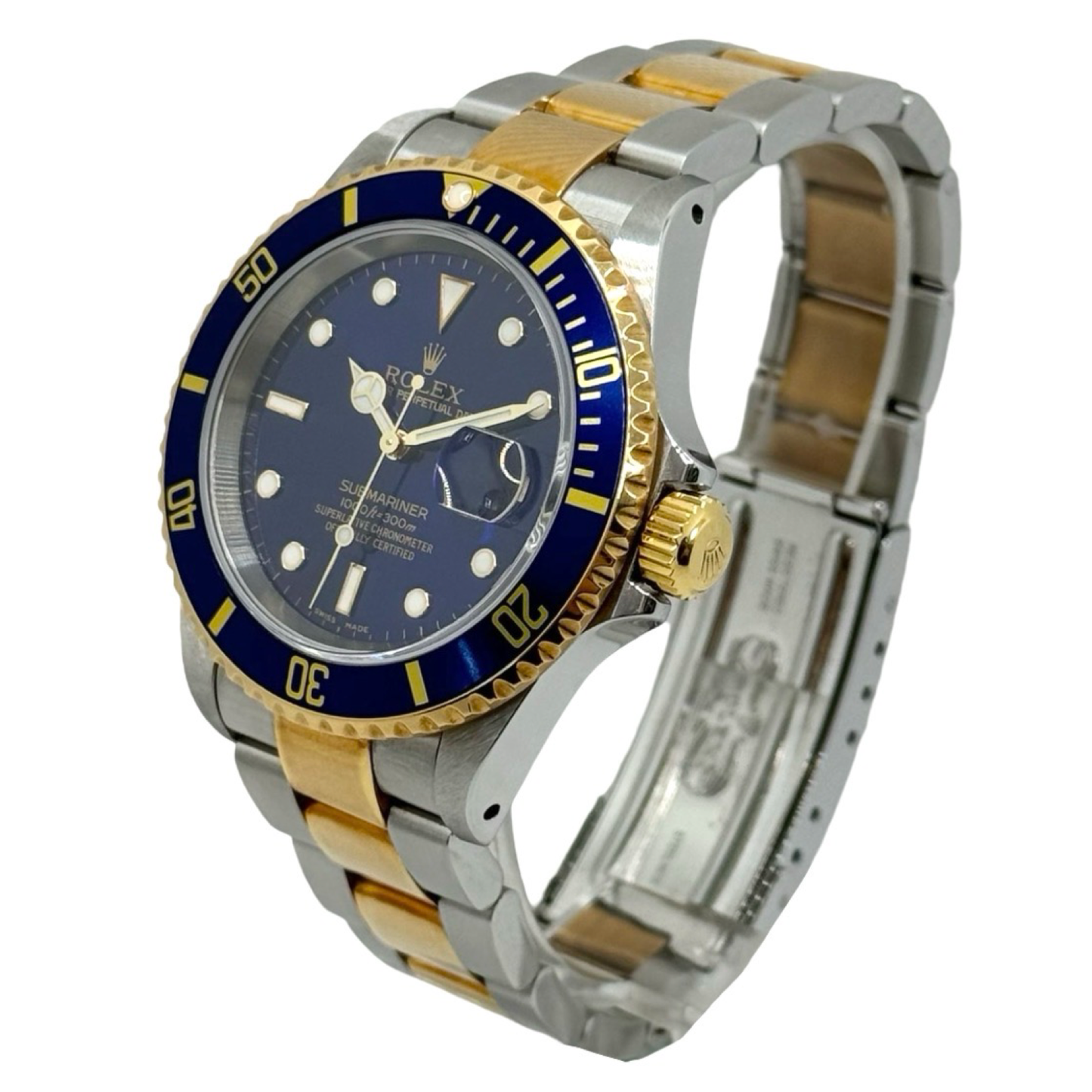 Rolex Submariner Date Blue Dial 18K Yellow Gold and Stainless Steel 16613 C.2000